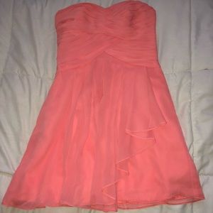 David’s Bridal Strapless Dress in Coral